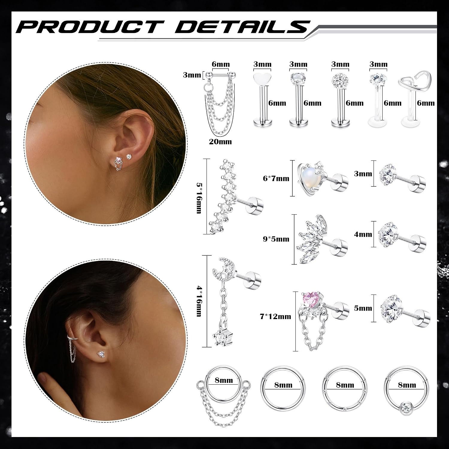 Drperfect Zestaw 18 szt. hipoa – Body Jewelry Surgical Steel recenzja i cena